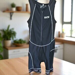 SLS3 Black Triathlon Suit one piece sleeveless back pocket front zipper